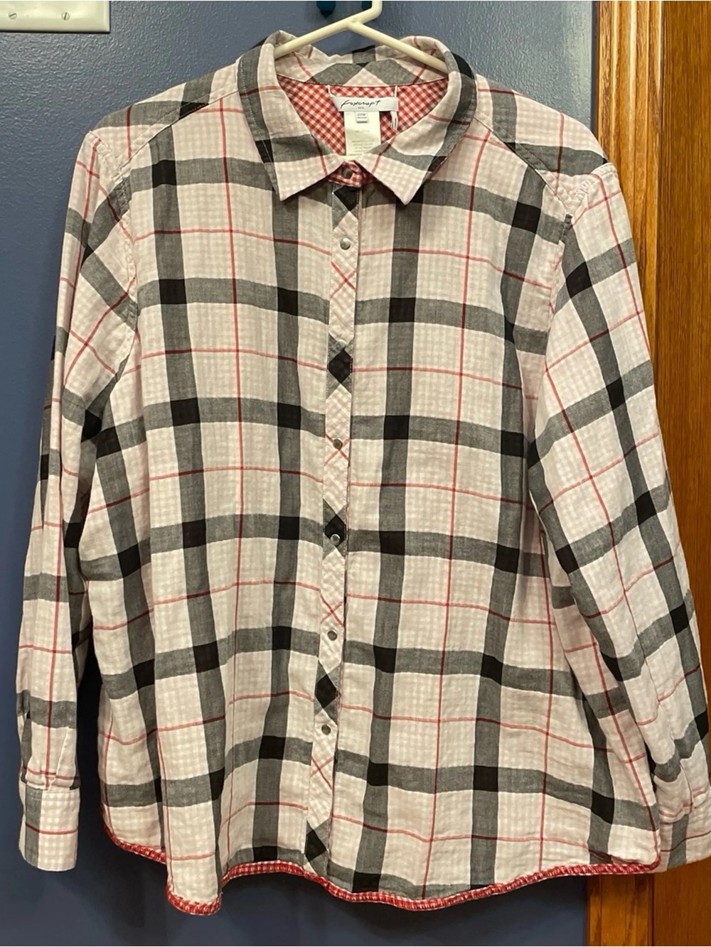 Foxcroft Reversible Snap Plaid and Gingham M